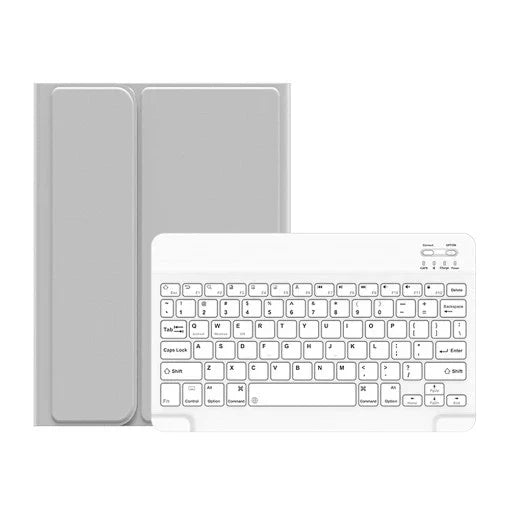 Universal 8 Inch Folio Case With Bluetooth Keyboard White