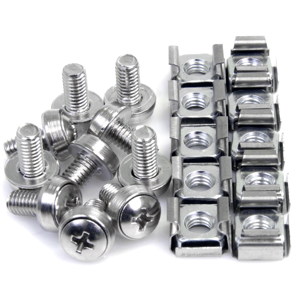 M6 Server Rack Screws and Cage Nuts (10-Pack)