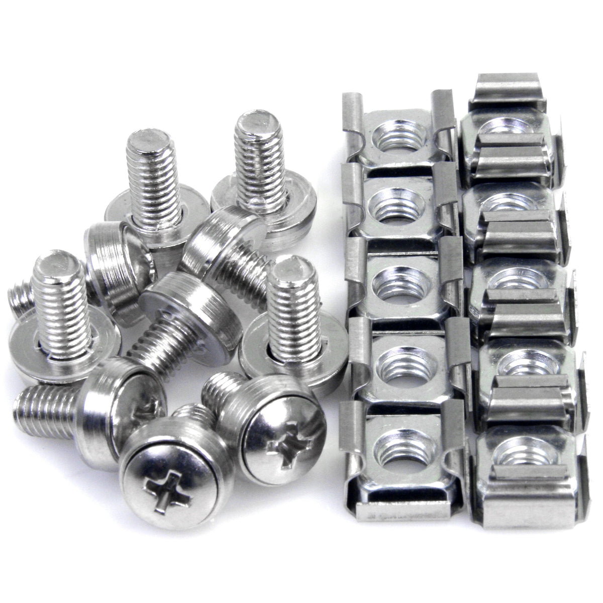 M6 Server Rack Screws and Cage Nuts (10-Pack)