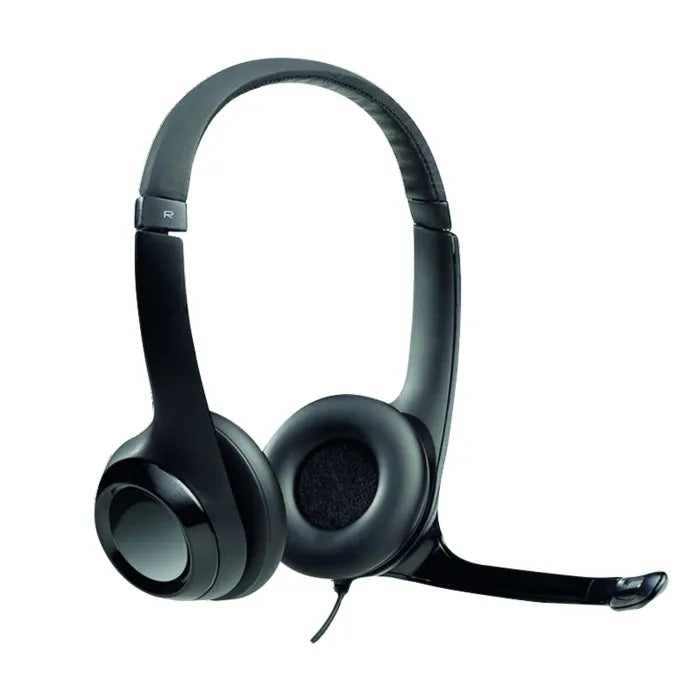Logitech H390 USB Stereo Headset Black Noise Canceling Mic