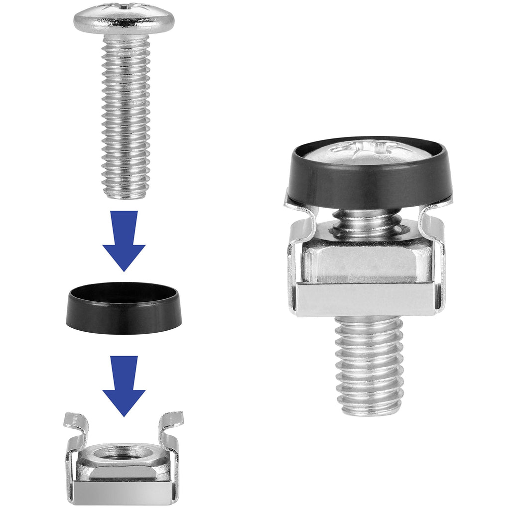 M6 Server Rack Screws and Cage Nuts (10-Pack)