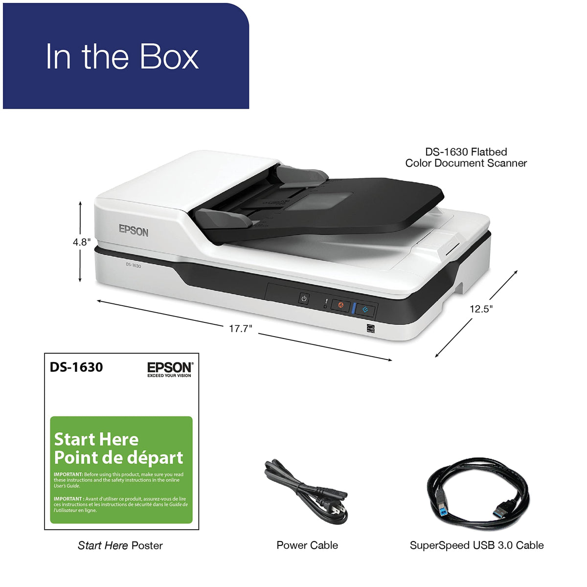 Epson DS-1630 A4 Flatbed & ADF Document Scanner (25ppm)