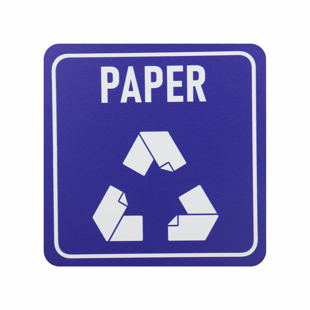 SIGN SYMBOLIC BLUE PRINTED PAPER ONLY RECYCLE SIGN ON WHITE ACP 150*150mm