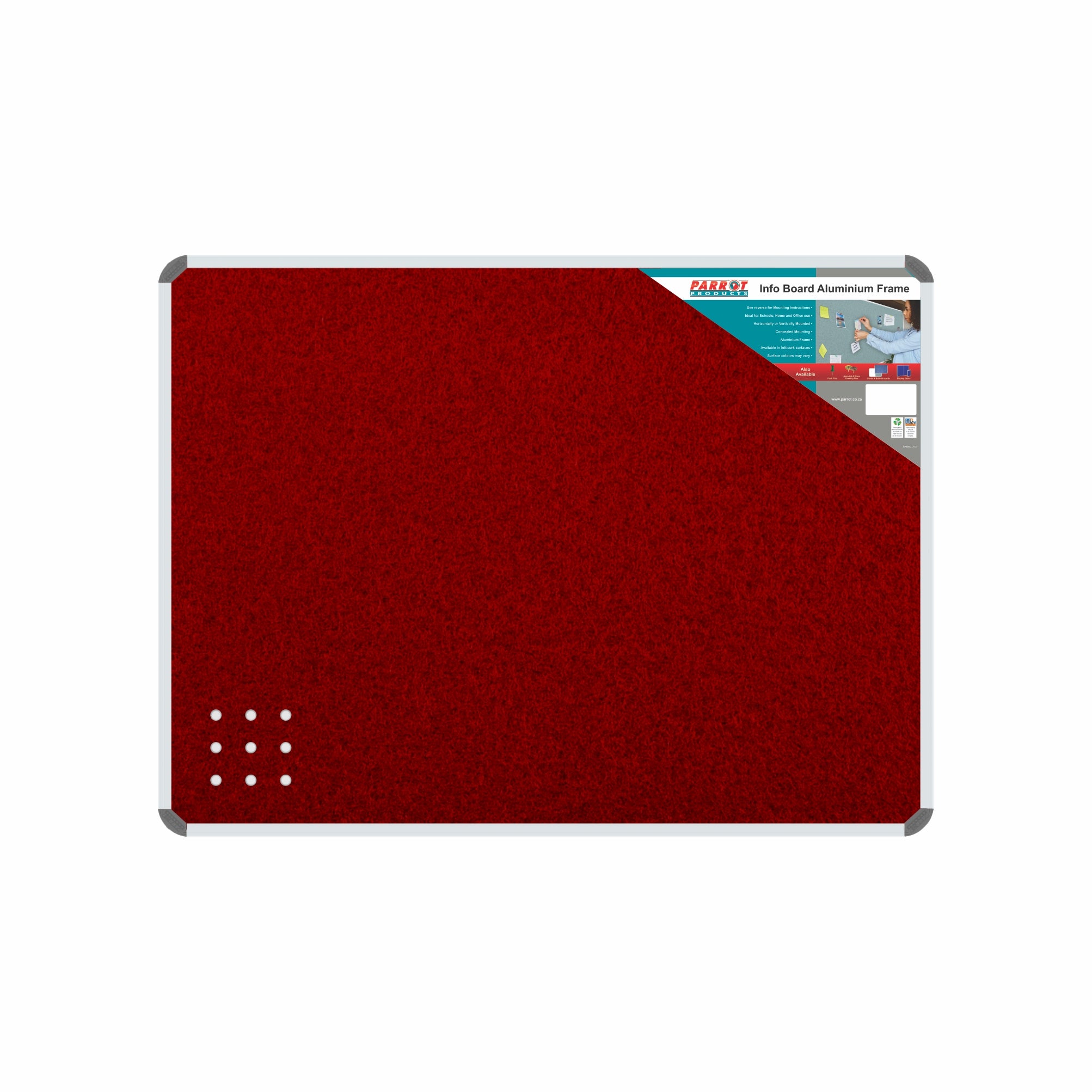 Info Board (Aluminium Frame - 900*900mm - Burgandy)