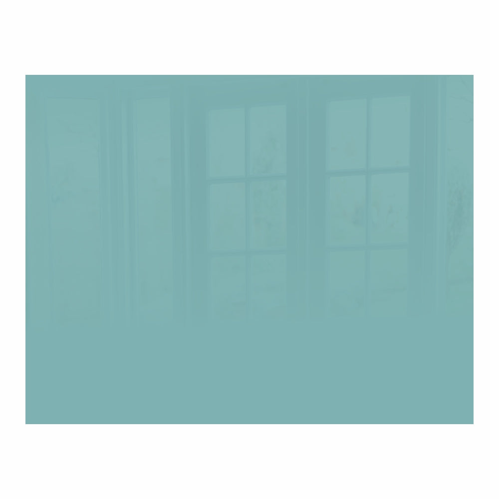 DECORATIVE GLASS WALL TILE 898MM X 700MM PASTEL TURQUOISE