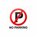 No Parking Symbolic Sign - Printed on White ACP (150 x 150mm)