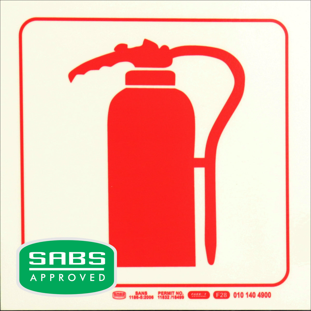 PHOTOLUMINESCENT 190MM SAFETY SIGN - F28-FIRE EXTINGUISHER