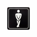 Sign Stmbolic 150*150mm Black Printed Gents Toilet Sign on White ACP