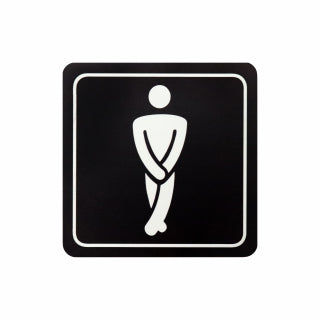 Sign Stmbolic 150*150mm Black Printed Gents Toilet Sign on White ACP