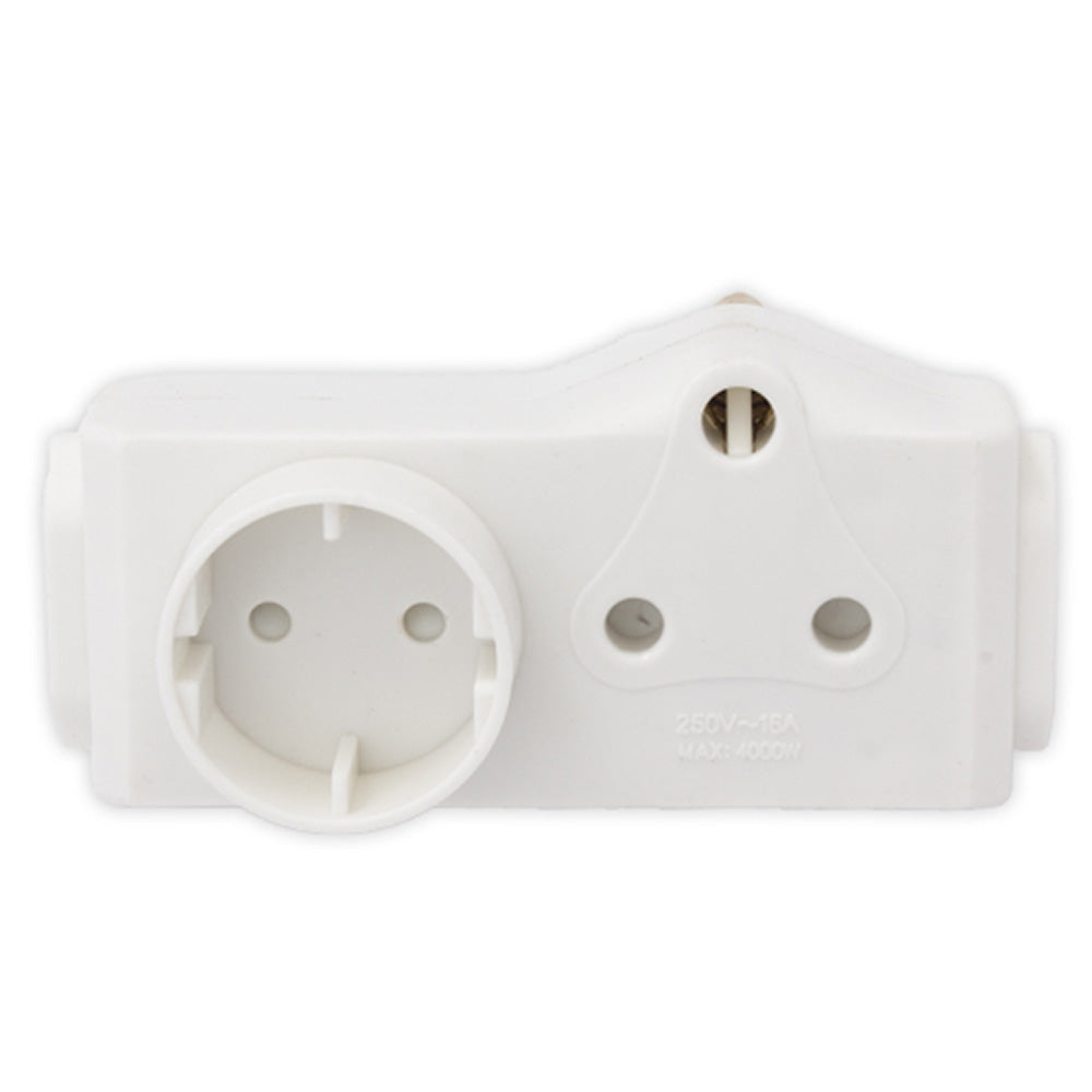 PLUG - [1X 16A SA & 2 X EURO & 1 X SCHUCKO SOCKET ADAPTOR]