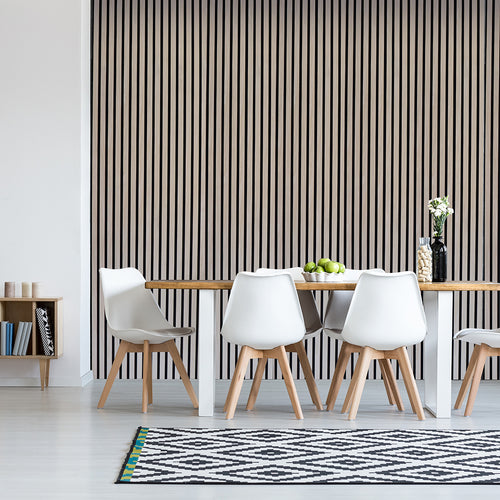 ACOUSTIC SLATTED WALL PANEL 600 X 2400 - LIGHT OAK