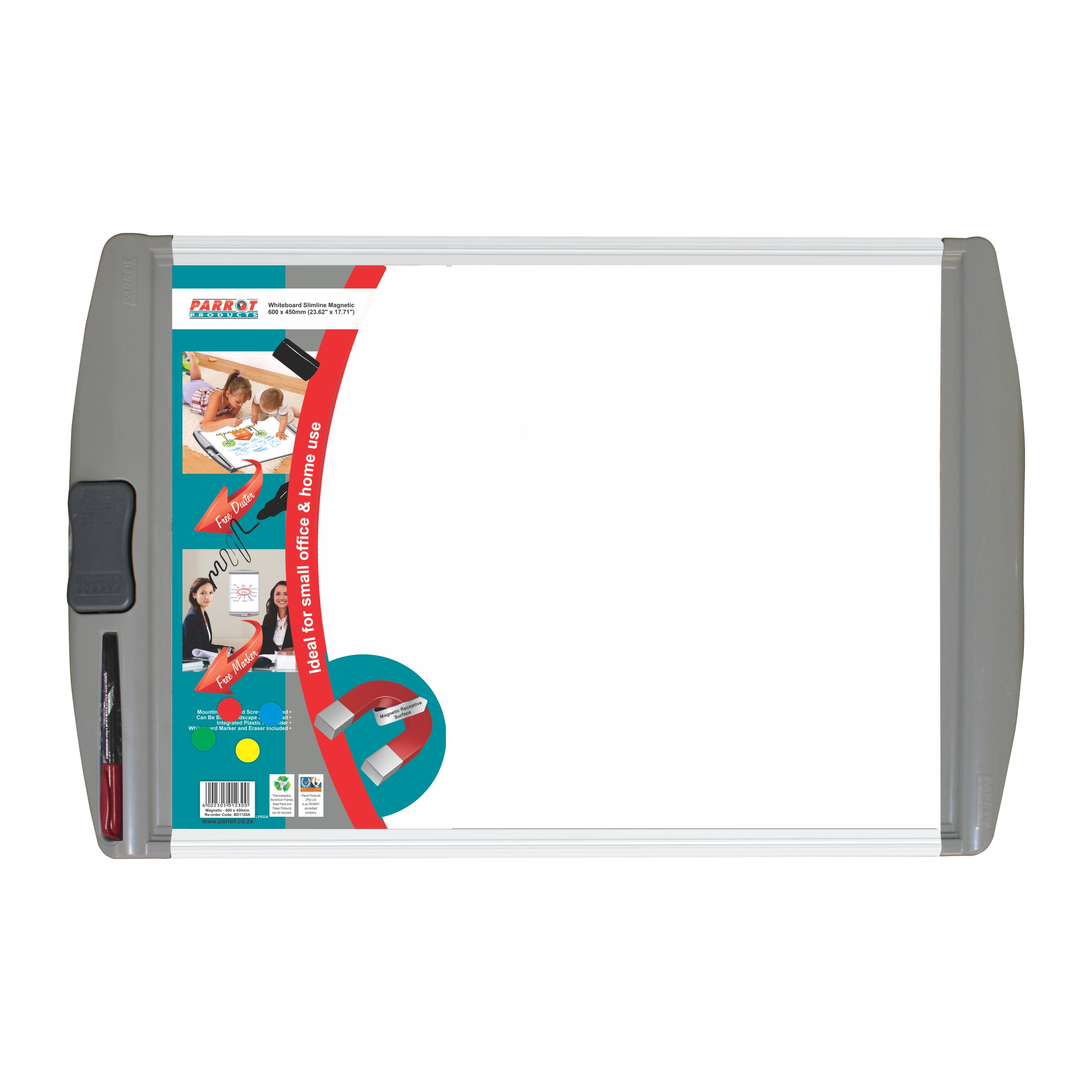 Slimline Magnetic Whiteboard (600*450mm - Retail)