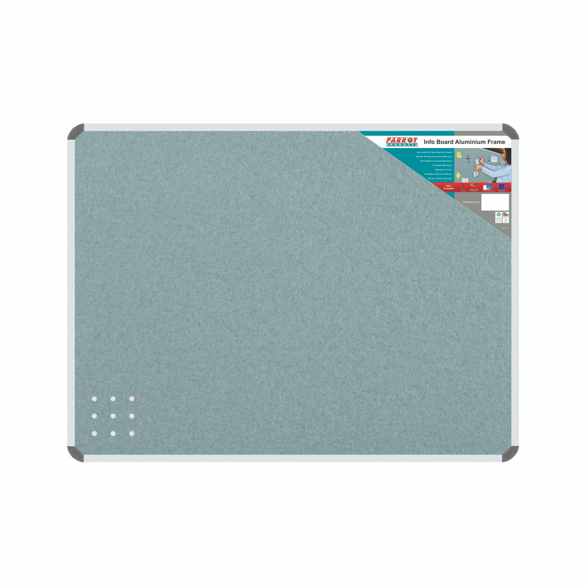 Info Board (Aluminium Frame - 900*600mm - Grey) 900x600mm Info Board - Parrot at JATA KZN Durban