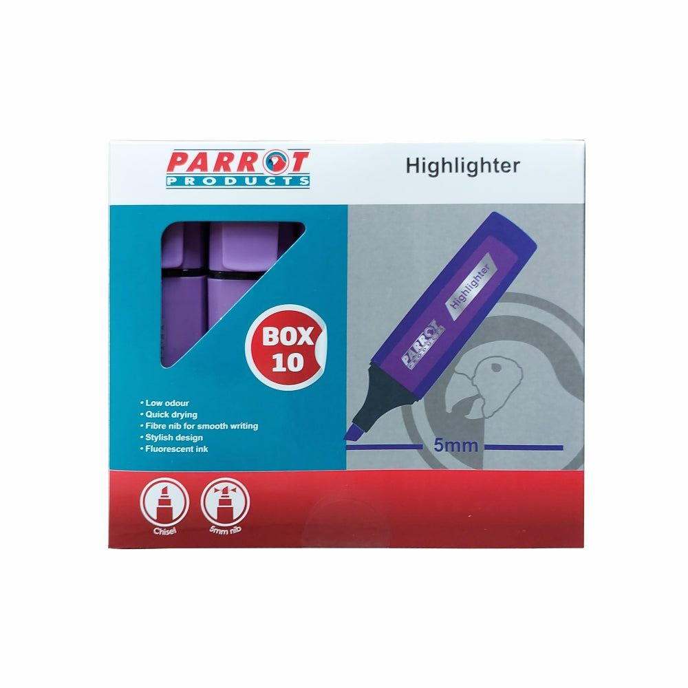 MARKER HIGHLIGHTER BOX 10 VIOLET