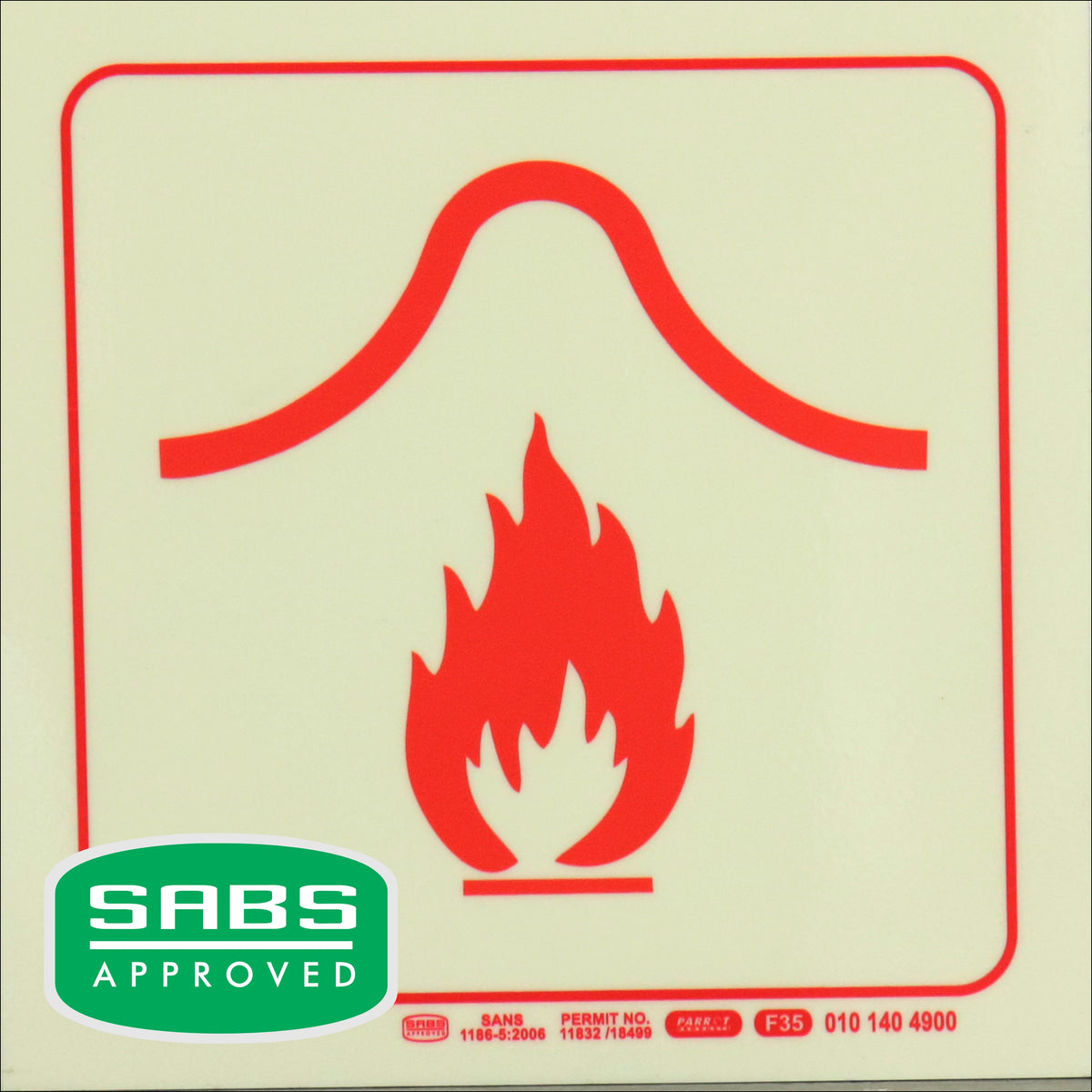 PHOTOLUMINESCENT 190MM SAFETY SIGN - F35-FIRE BLANKET