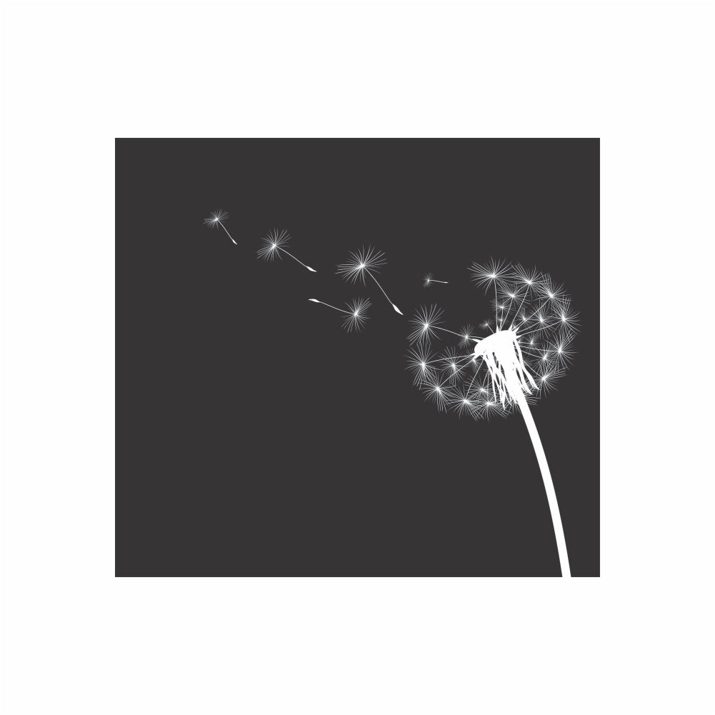 DECORATIVE GLASS WALL TILE 598X650x6MM DANDELION