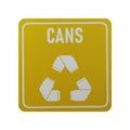 SIGN SYMBOLIC YELLOW PRINTED CANS ONLY RECYCLE SIGN ON WHITE ACP 150*150mm