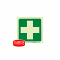 Photoluminescent 190MM Safety Sign - E7-Green Cross