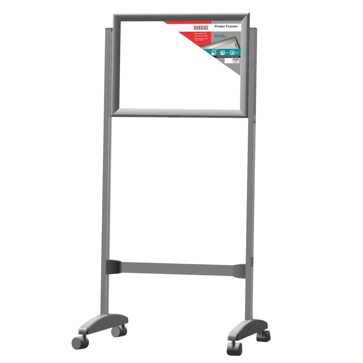 STAND POSTER FRAME CASTORS DOUBLE SIDED A0
