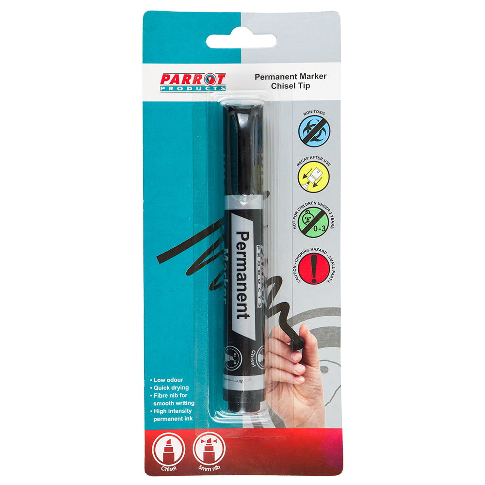 MARKER PERMANENT CHISEL SINGLE BLACK