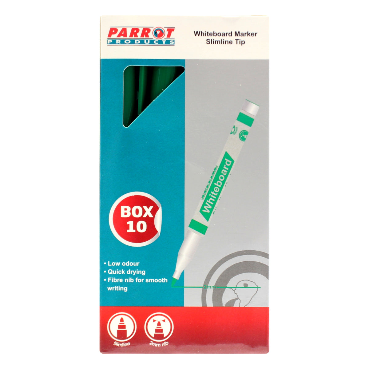 MARKER WHITEBOARD S/LINE BOX 10 GREEN