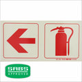 Photoluminescent 190mm Safety Sign F16 Arrow Left Fire Extinguisher
