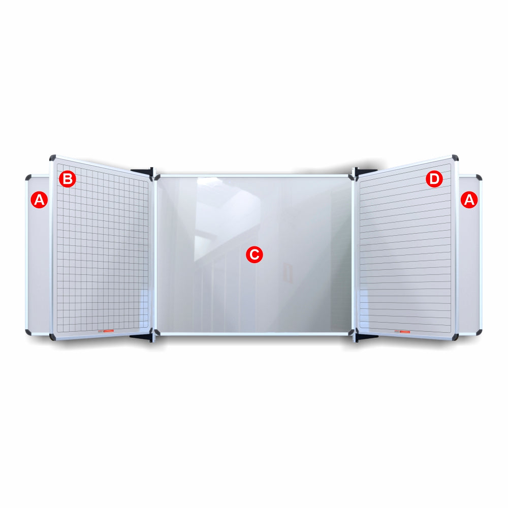Educational Board Magnetic Whiteboard (1220*1210 - Lines 1 Side - Swing Leaf - Option B)
