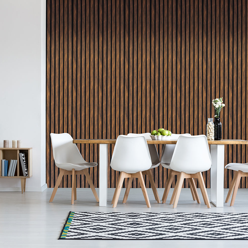 Acoustic Slatted Wall Panel 600  2400mm  Ebony