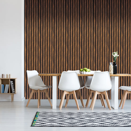 Acoustic Slatted Wall Panel 600 2400mm Ebony 2400mm Display Solution - Parrot at JATA KZN Durban