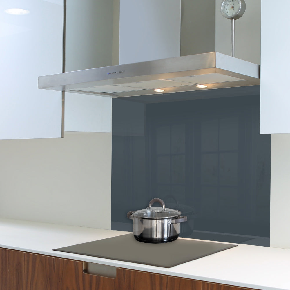 Decorative Glass Wall Tile (898 X 700 X 6mm) Grey Blue