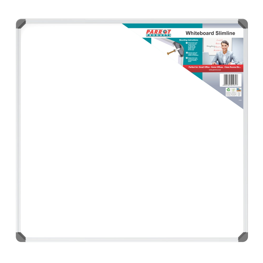 Slimline Non-Magnetic Whiteboard (900*900mm) 900x900mm Whiteboard - Parrot at JATA KZN Durban