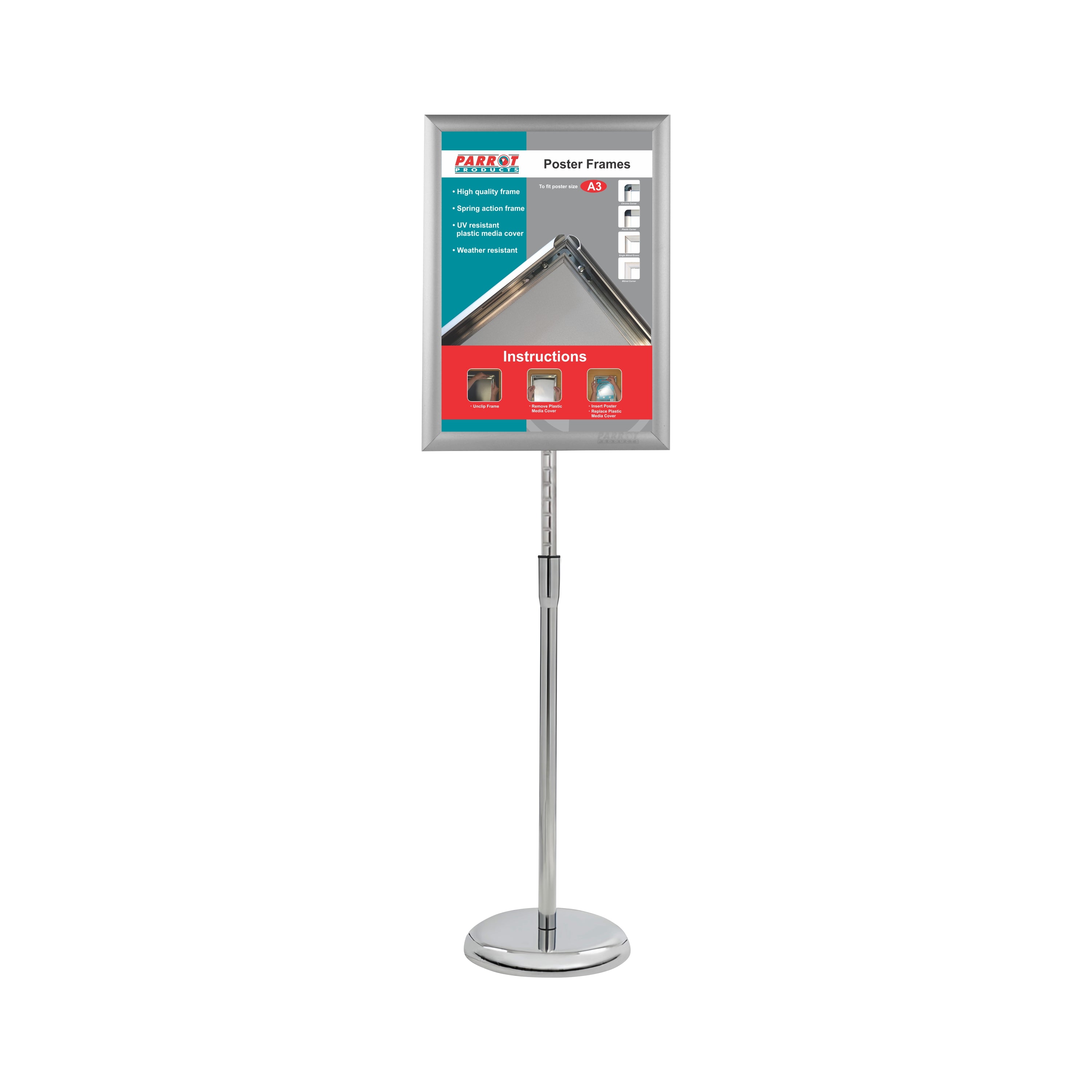 Lollipop Aluminium Poster Frame Stand A3  Floor Display Sign Holder
