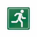 Green Man Running Symbolic Sign - Printed on White ACP (150 x 150mm)