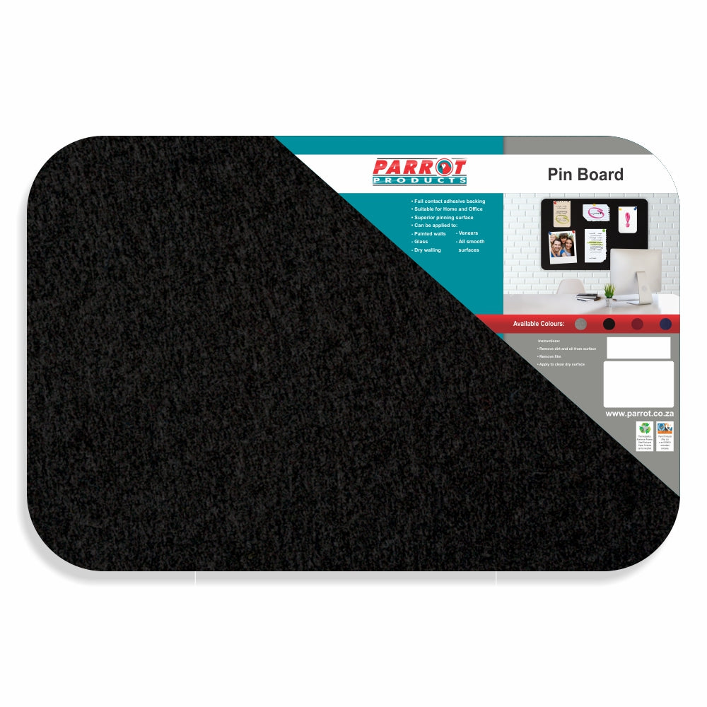 PIN BOARD ADHESIVE NO FRAME 600*450MM BLACK