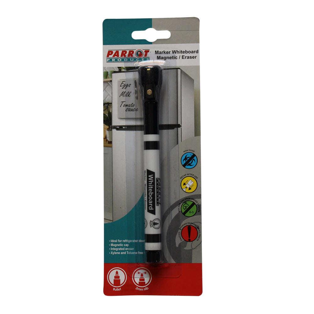 MARKER WHITEBOARD MAGNETIC/ERASER BLACK SINGLE