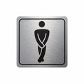 Gents Toilet Symbolic Sign - Black Printed on Brushed Aluminium ACP (150 x 150mm)