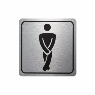 Gents Toilet Symbolic Sign - Black Printed on Brushed Aluminium ACP (150 x 150mm)