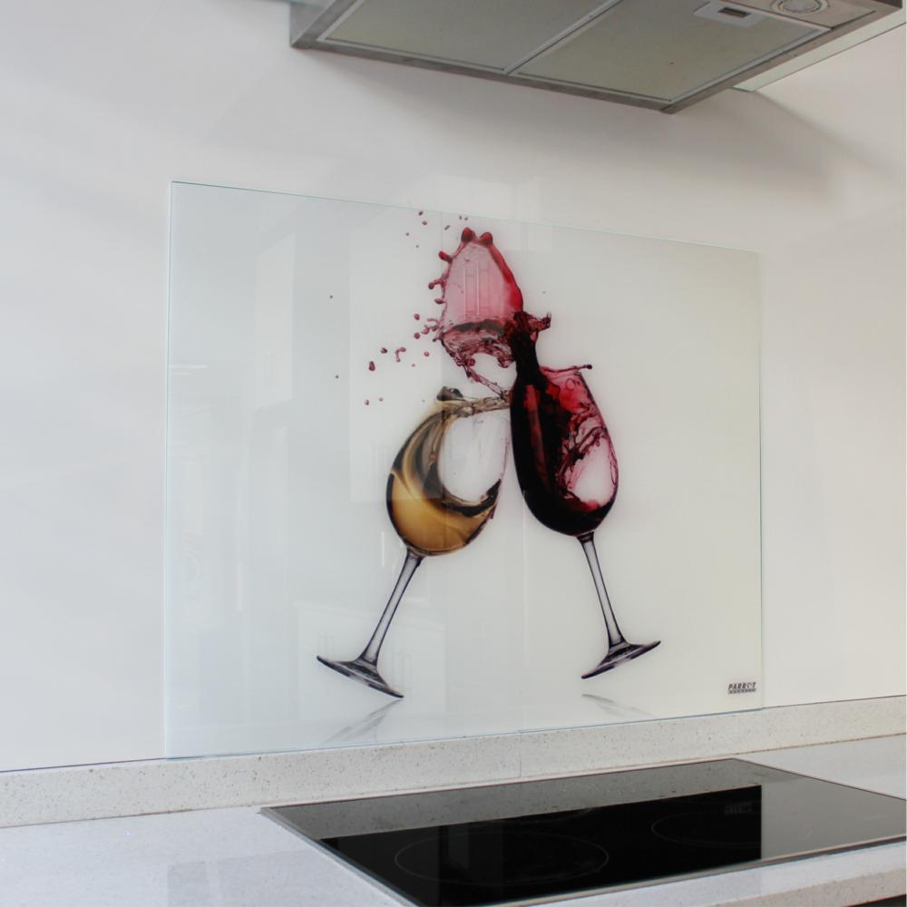 Decorative Glass Wall Tile (898 x 700 x 6mm) Wine Glasses 898x700mm Bulletin Board - Parrot at JATA KZN Durban