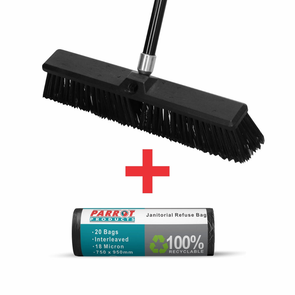 PROMO YARD BROOM + REFUSE BAGS (JA0103 + JA0402R)