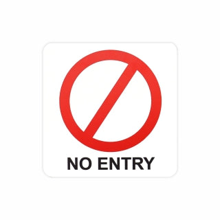 SIGN SYMBOLIC 150*150mm RED NO ENTRY SIGN ON WHITE ACP