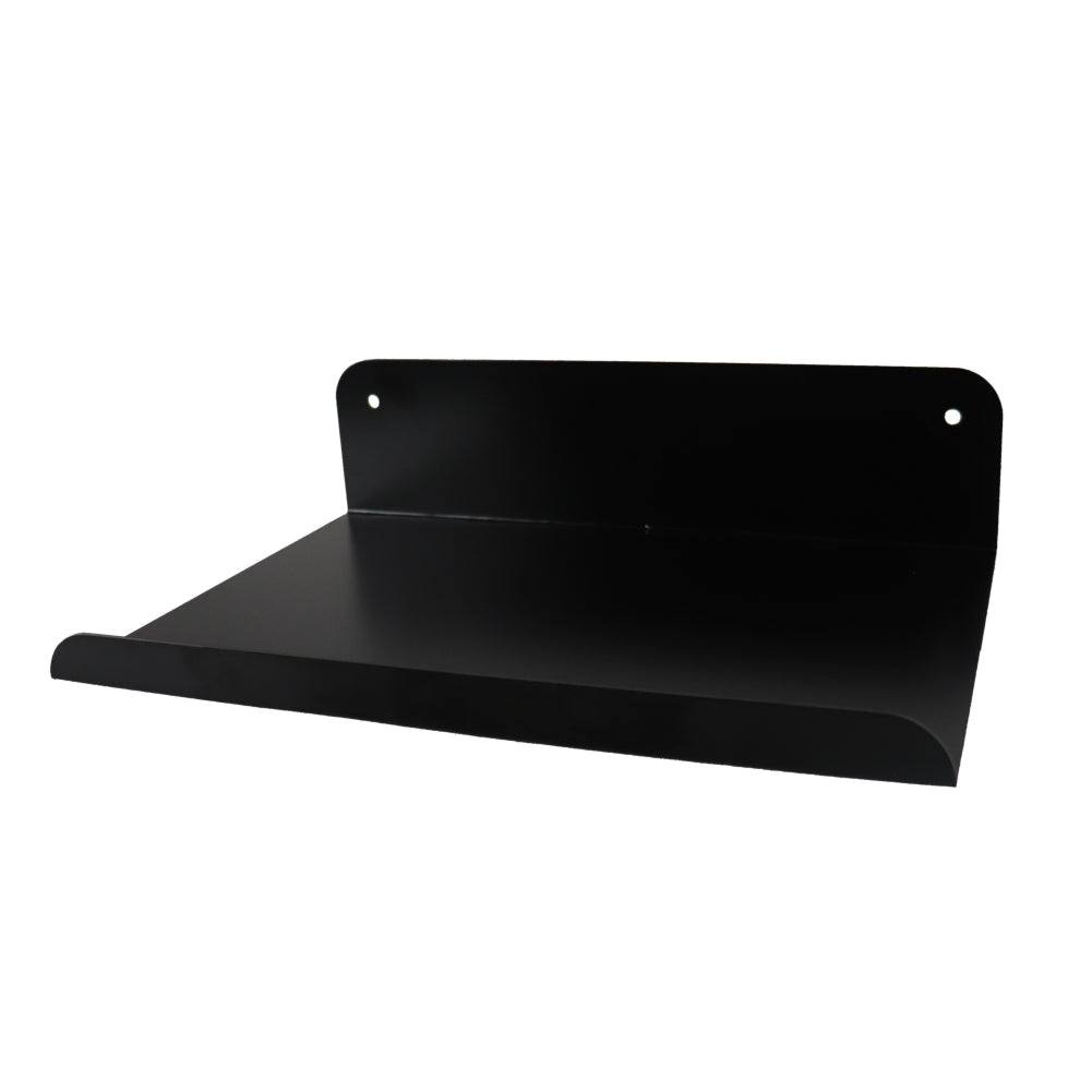 Slatted Panel Steel Shelf  300mm Black Feature Wall Shelf