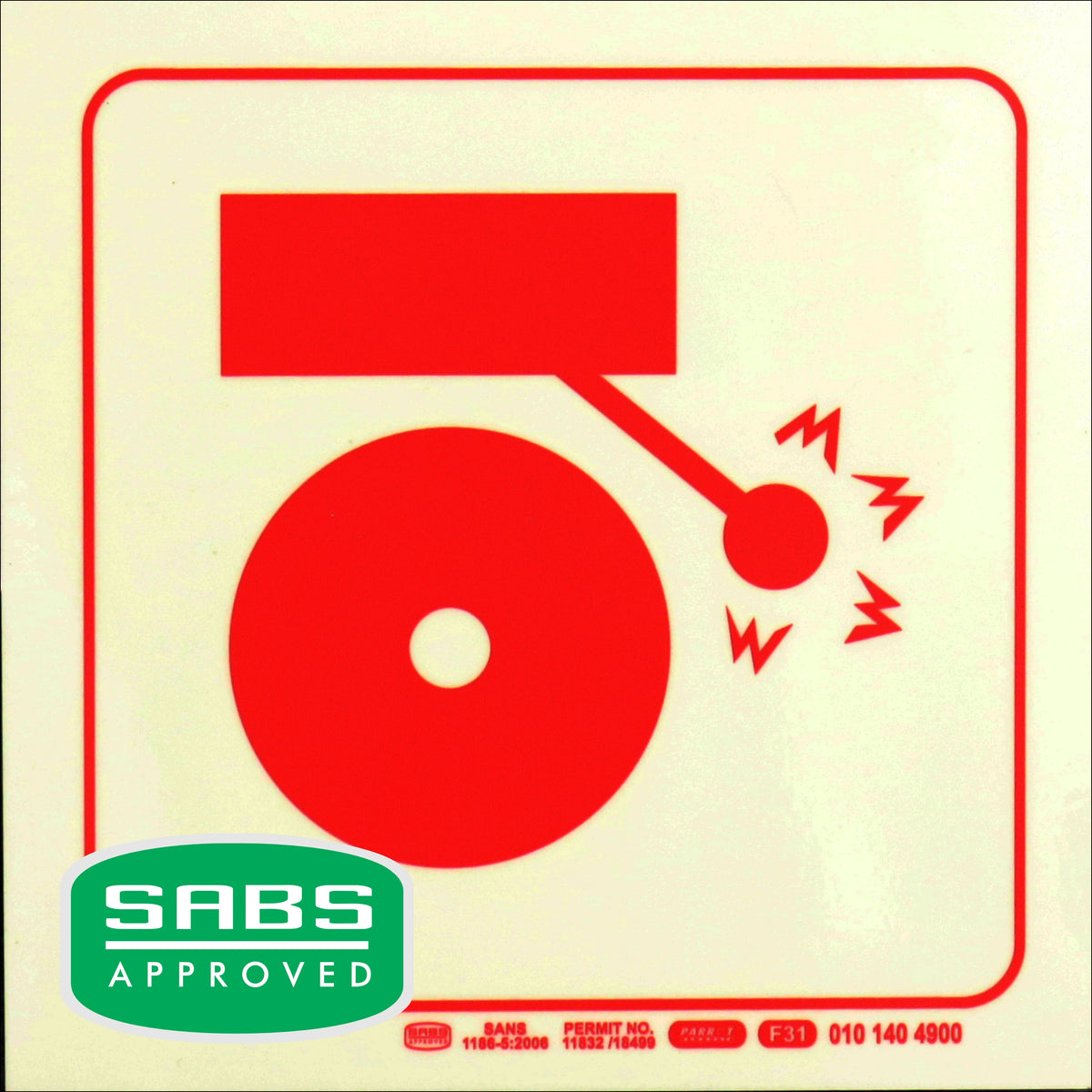 PHOTOLUMINESCENT 190MM SAFETY SIGN - F31-FIRE ALARM