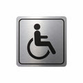 Disabled Toilet Symbolic Sign - Black Printed on Brushed Aluminium ACP (150 x 150mm)
