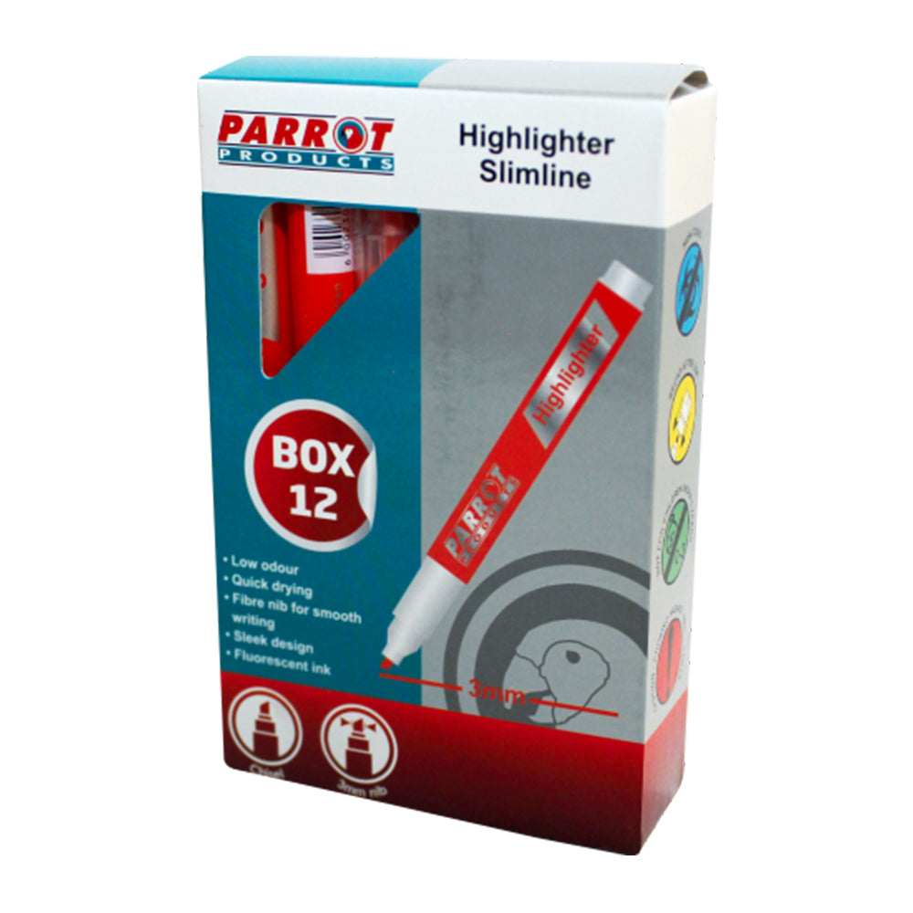 MARKER HIGHLIGHTER SLIMLINE BOX 12 ORANGE