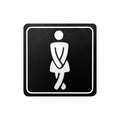 Sign Symbolic 150*150mm Black Printed Ladies Toilet Sign on White ACP