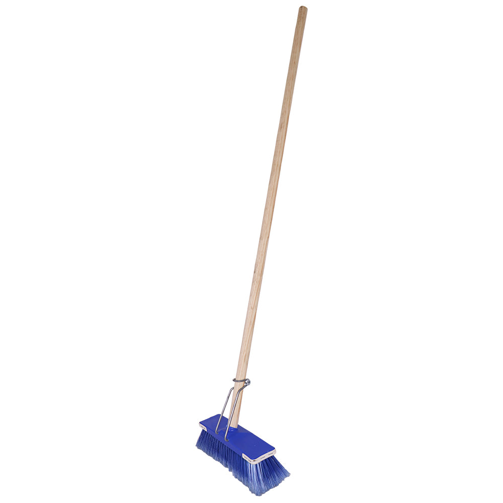 DELUXE BROOM - FLAGGED WOODEN HANDLE