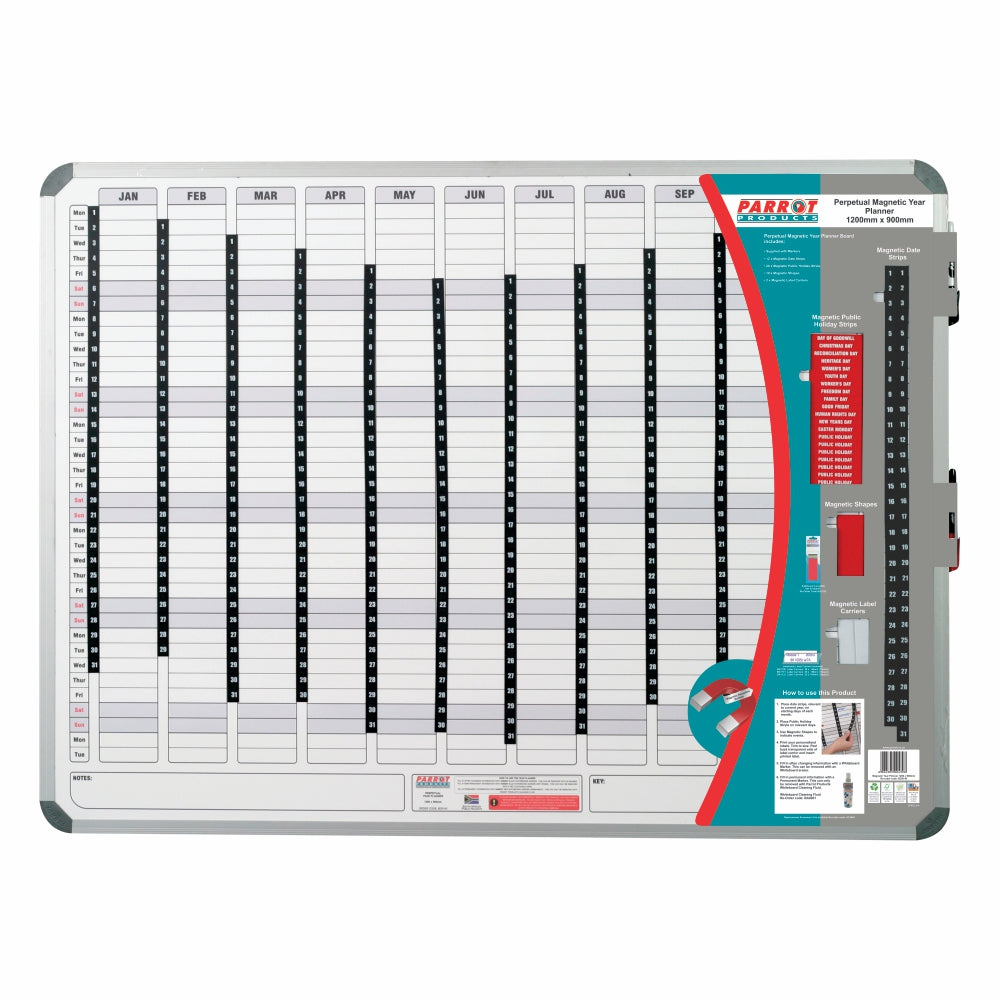 Magnetic Year Planner (1200*900mm) 1200x900mm Office Supply - Parrot at JATA KZN Durban