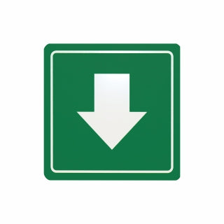 Green Arrow Symbolic Sign - Printed on White ACP (150 x 150mm)