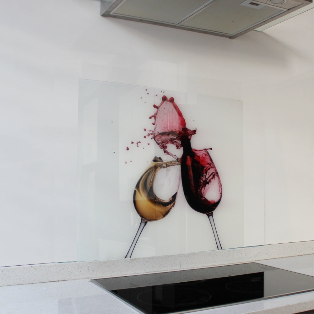 Decorative Glass Wall Tile (598 x 650 x 6mm) Wine Glasses 598x650mm Wall Art - Parrot at JATA KZN Durban