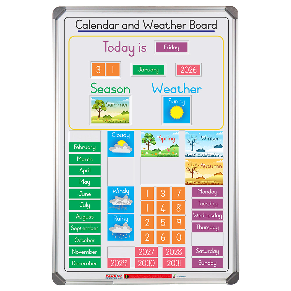 Calendar And Weather Board Slimline Magnetic 900*600mm